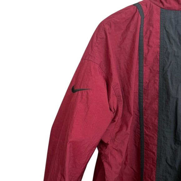 Vintage 90s Nike Mens Windbreaker Burgundy Large Streetwear Retro Sporty - Picture 3 of 8